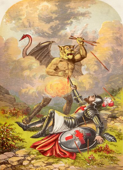 Il combattimento di Christian con Apollyon, da Il progresso del pellegrino di John Bunyan da Alexander Francis Lydon